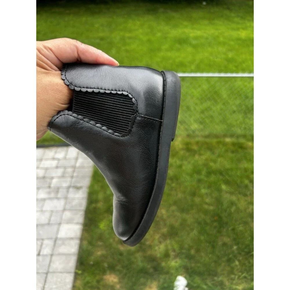 Old Navy Girls Scalloped Chelsea Boots Black Size 11